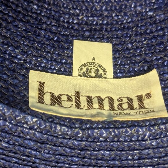 Vintage Betmar Hat Straw Wide Brim Polka Dot Bow Derby Church Easter Prep Girly - Picture 5 of 7